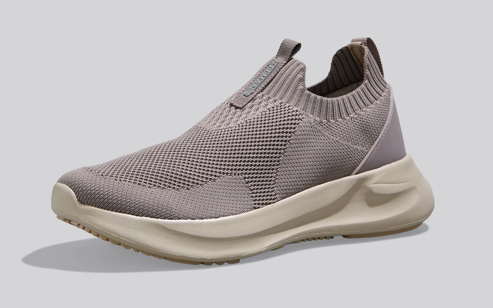 Flex Rib Slip Ons : Taupe - Image 3