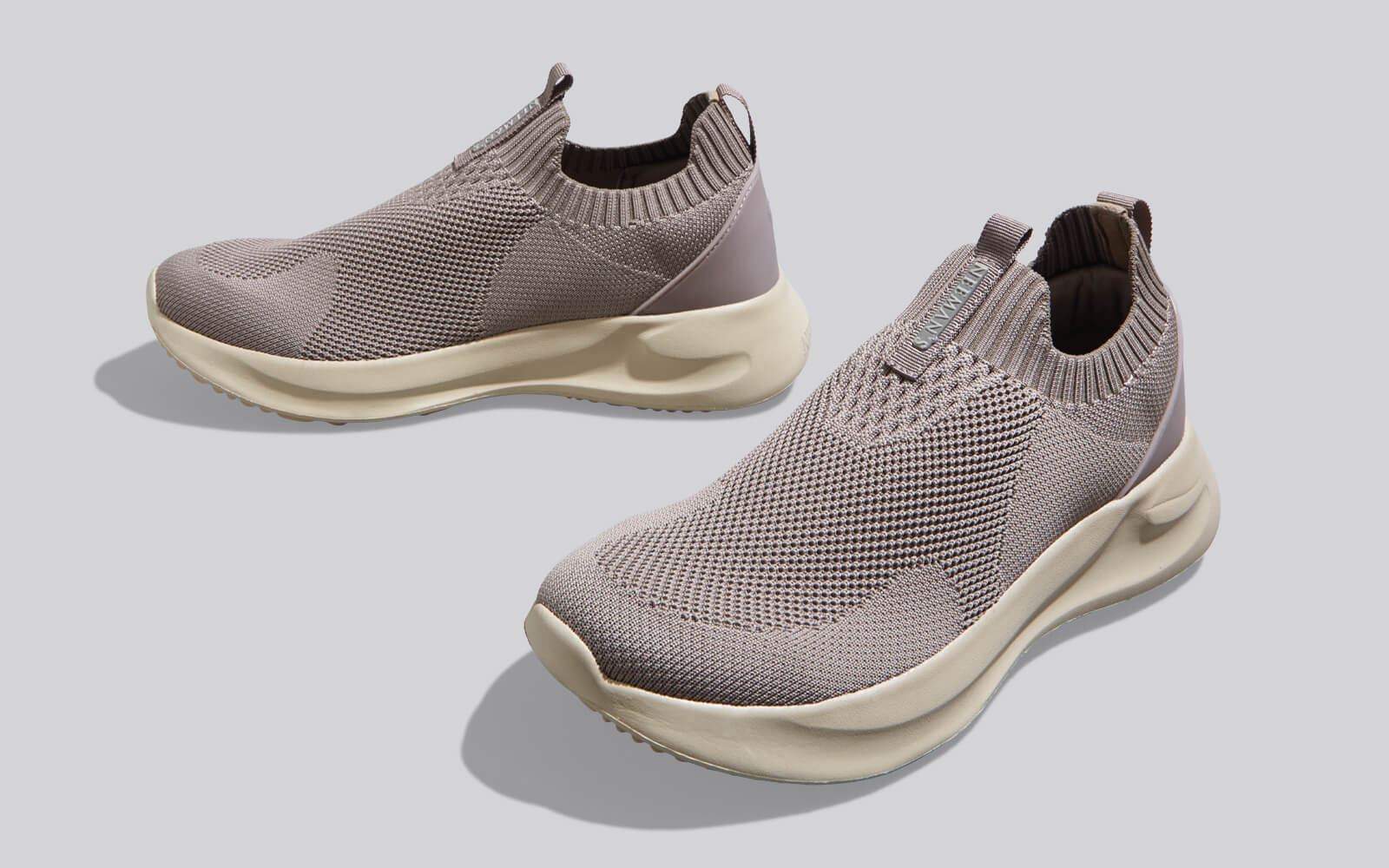 Flex Rib Slip Ons : Taupe - Image 7