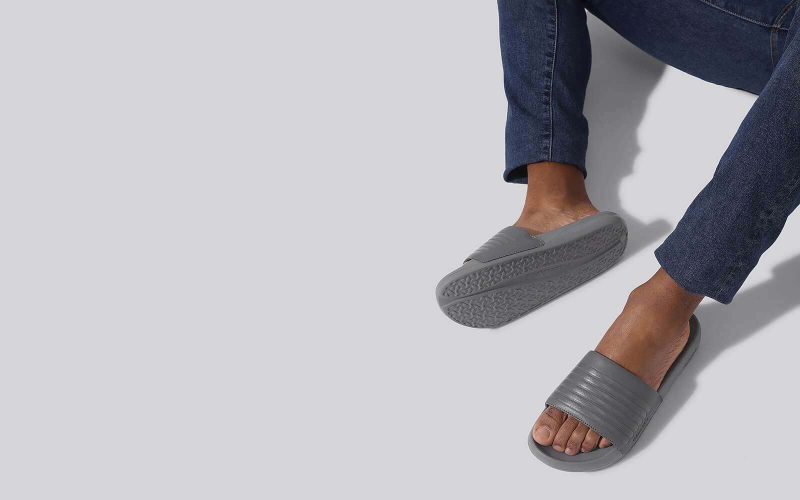 FootBed Slides for Men : Grey - Image 9