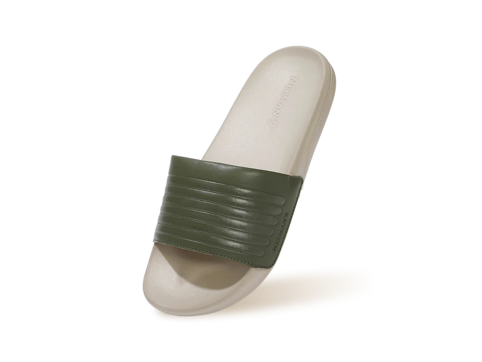 FootBed Slides for Men : Olive Beige - Image 11