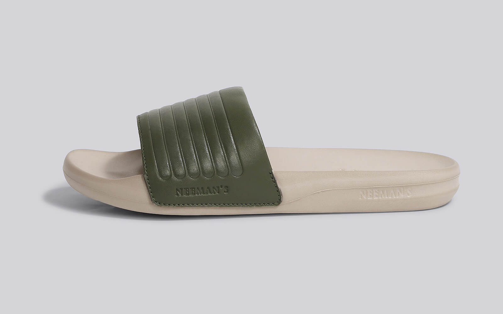 FootBed Slides for Men : Olive Beige - Image 2
