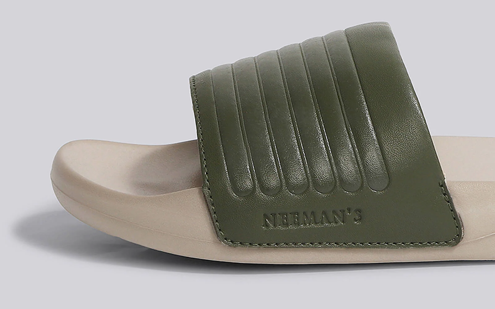 FootBed Slides for Men : Olive Beige - Image 7