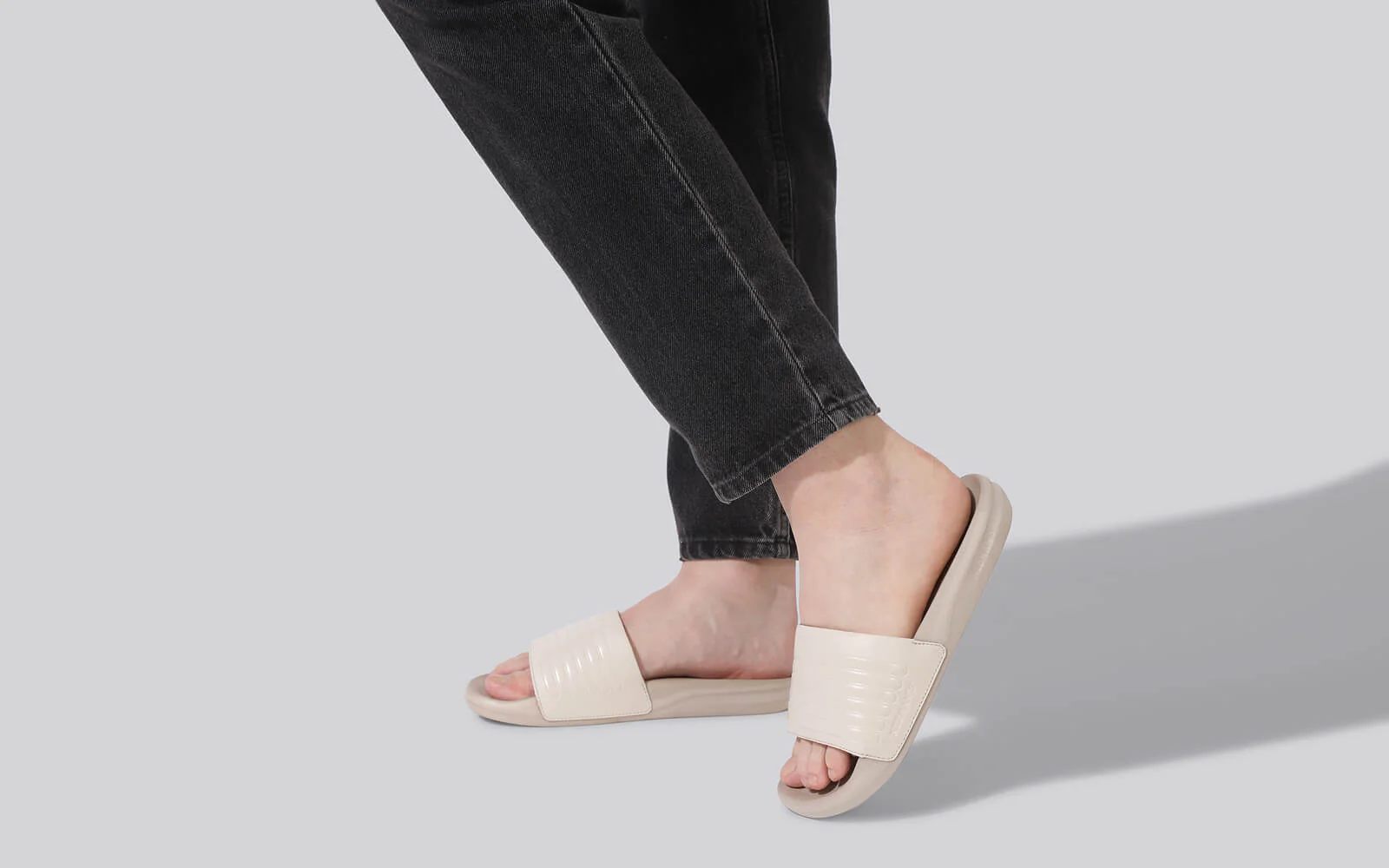 FootBed Slides for Women : Beige - Image 9