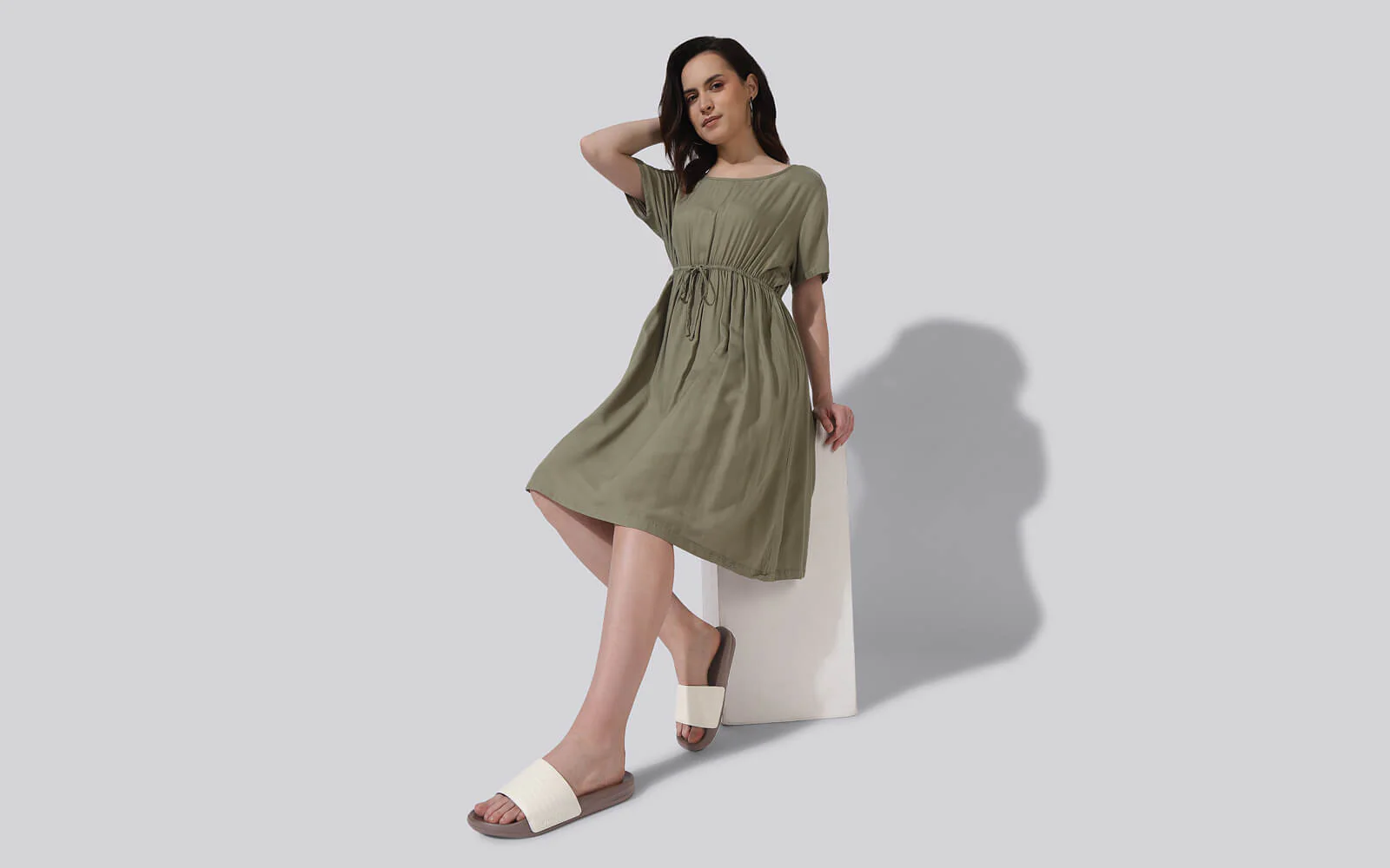 FootBed Slides for Women : Ivory Brown - Image 10