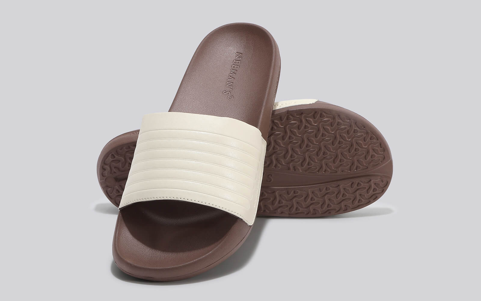FootBed Slides for Women : Ivory Brown - Image 7