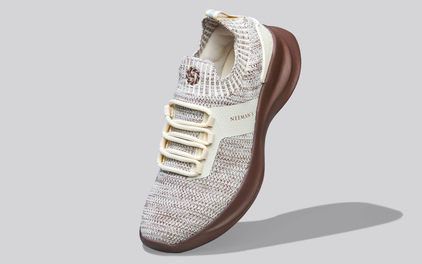 Fuse Knit Sneakers : Ivory Brown - Image 2