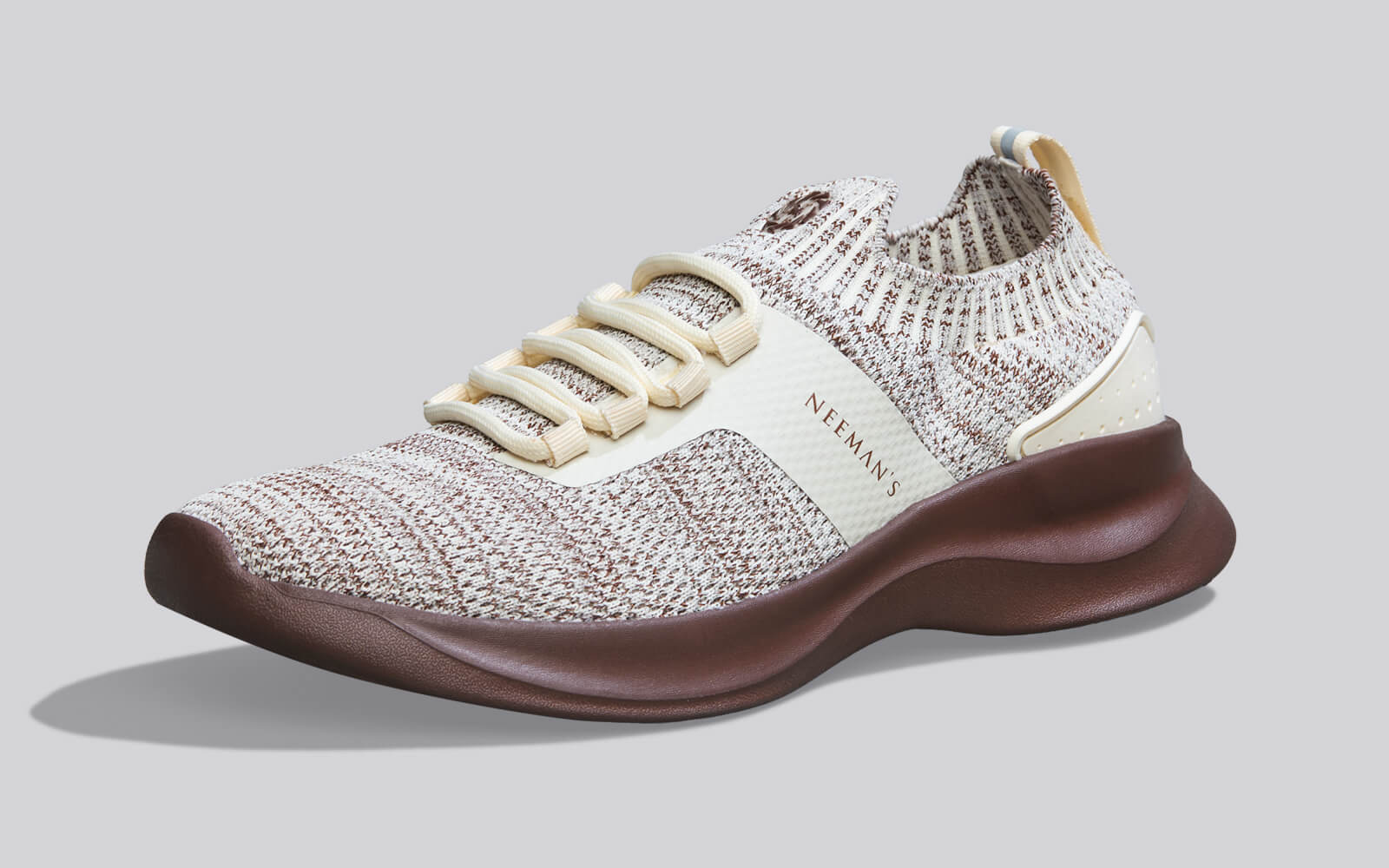 Fuse Knit Sneakers : Ivory Brown - Image 3