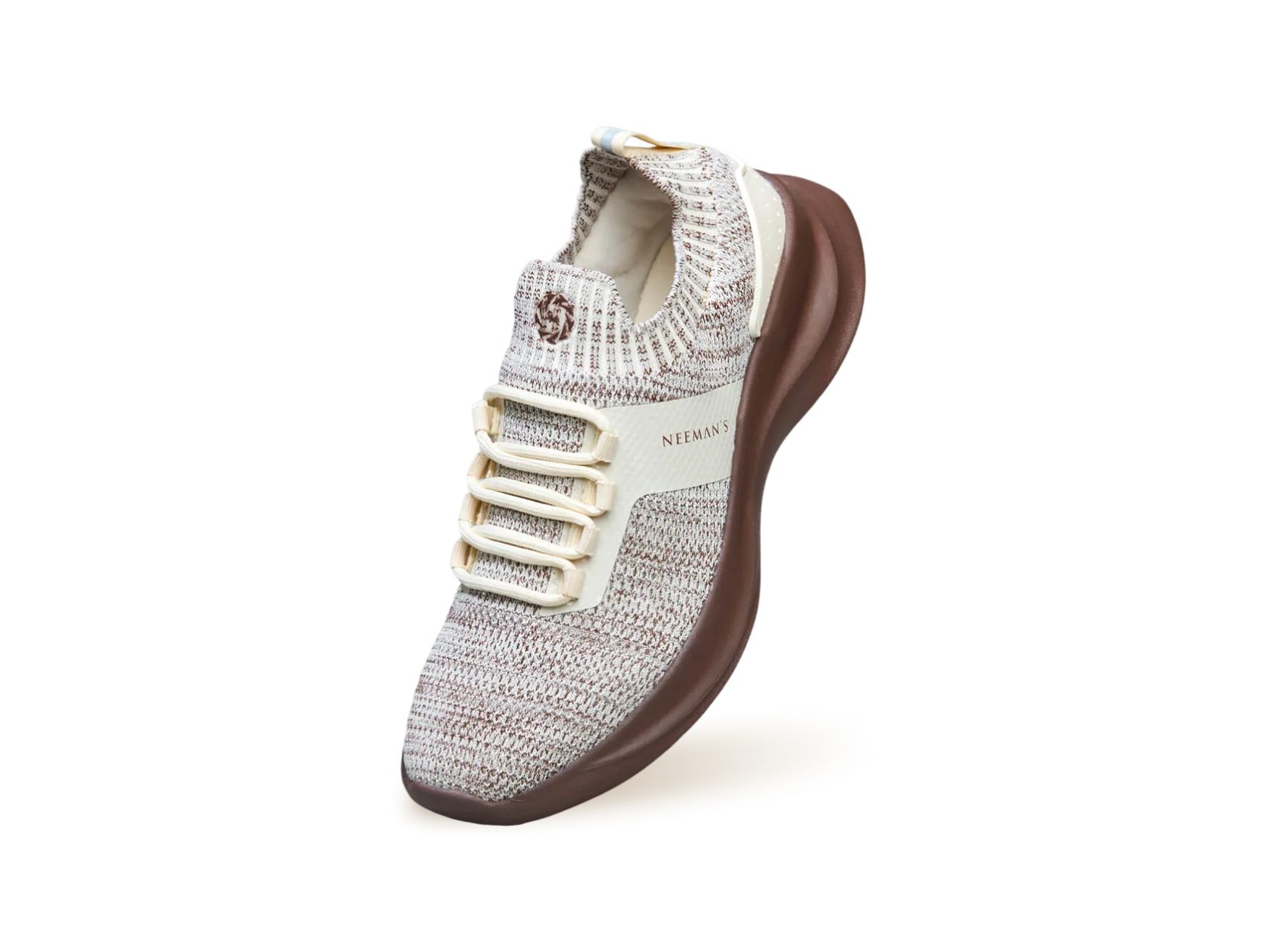 Fuse Knit Sneakers : Ivory Brown - Image 8