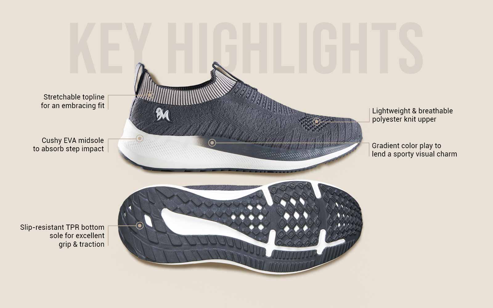 Grip Fit Slip Ons : Grey - Image 4