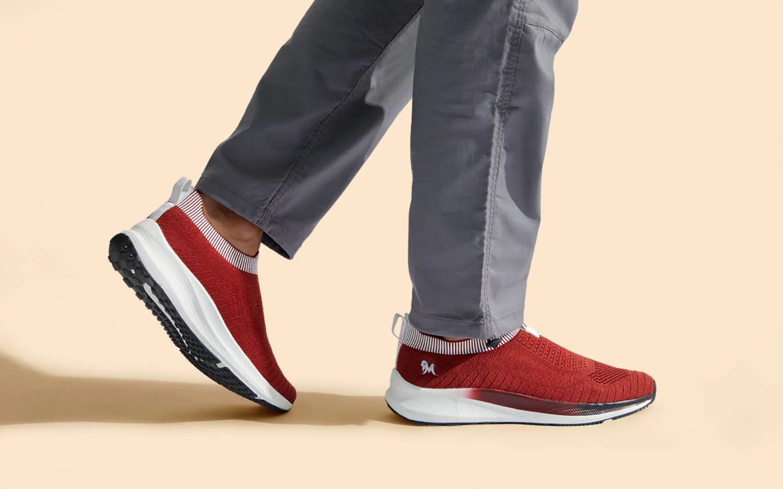 Grip Fit Slip Ons : Maroon - Image 9