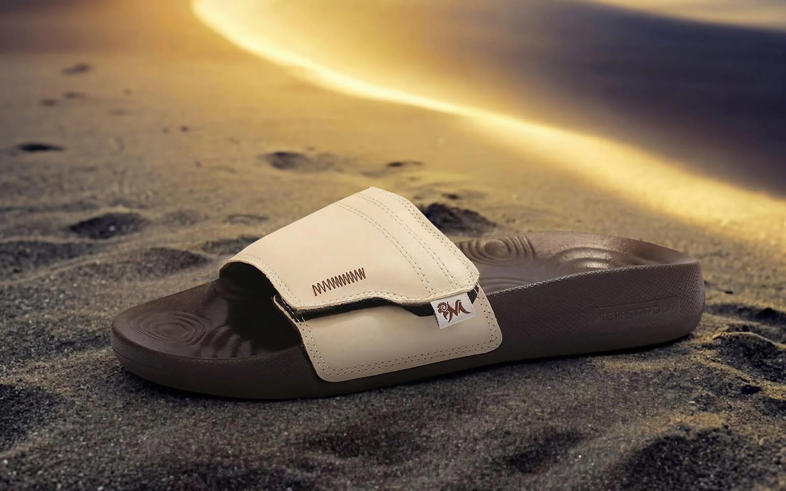 High Sprout Cush Slides For Men : Brown - Image 2