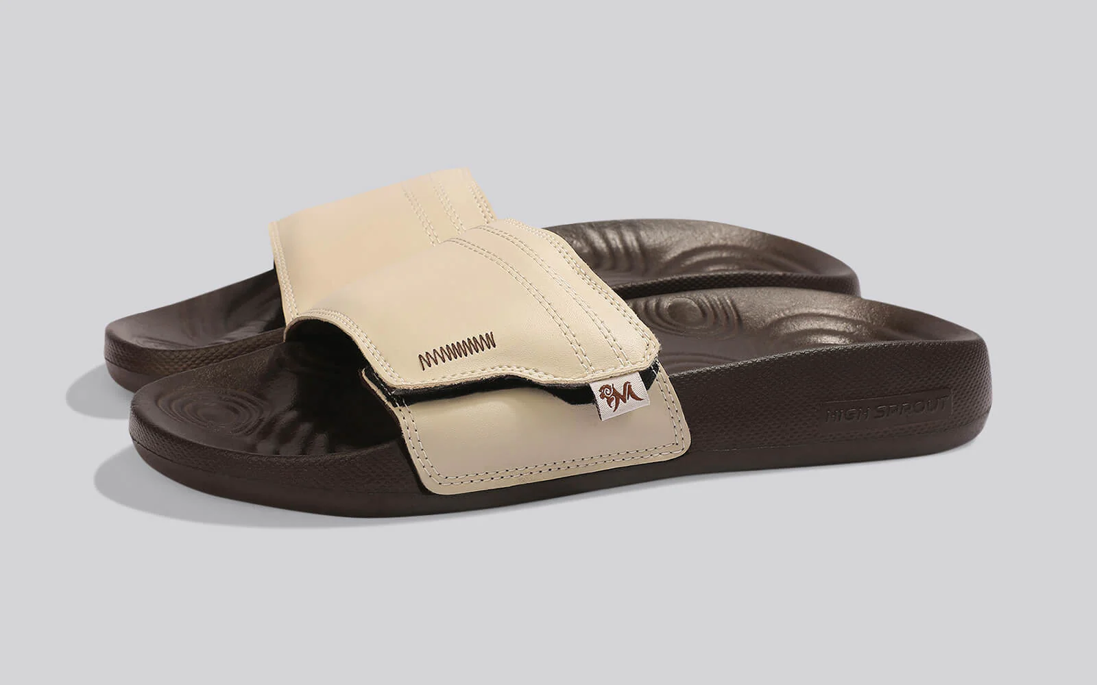 High Sprout Cush Slides For Men : Brown - Image 4