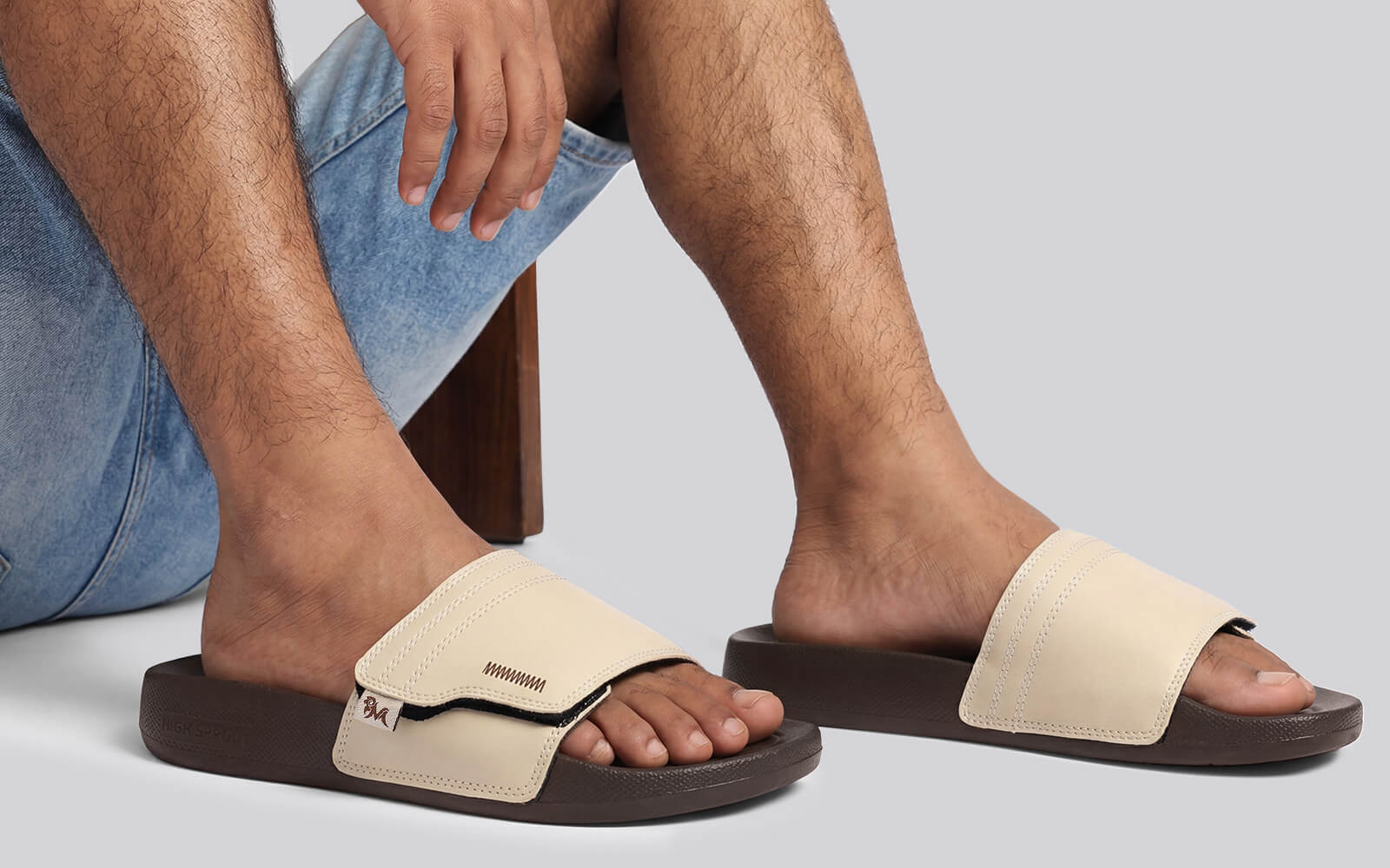 High Sprout Cush Slides For Men : Brown - Image 7