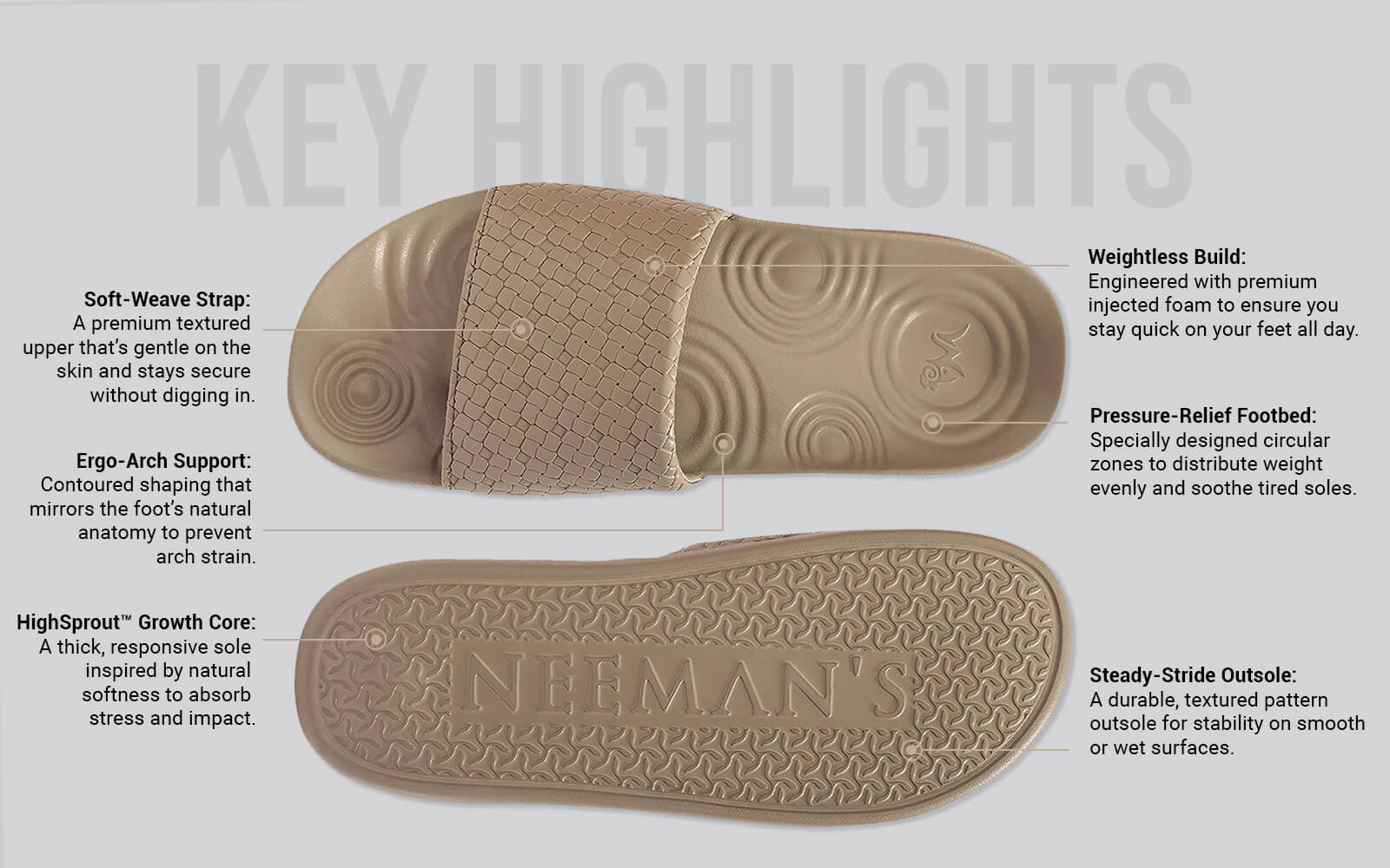 High Sprout Evoque Slides For Women : Goat - Image 3