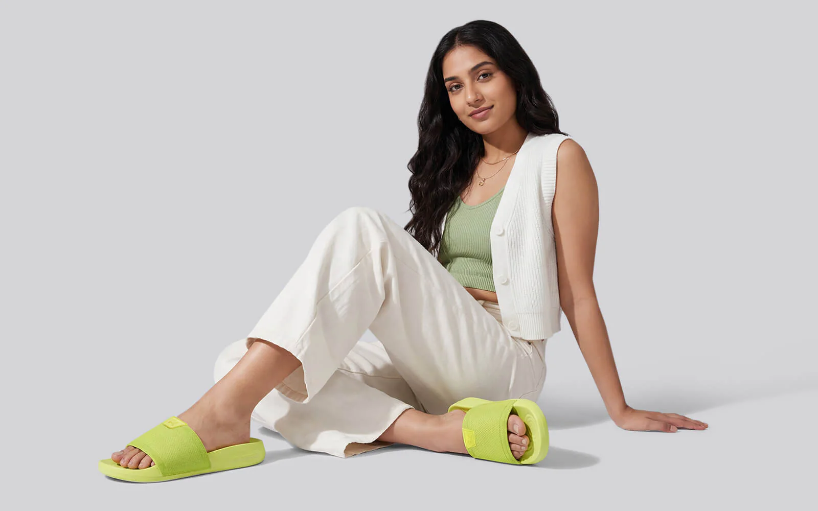 High Sprout Glideway Slides For Women : Lime - Image 8