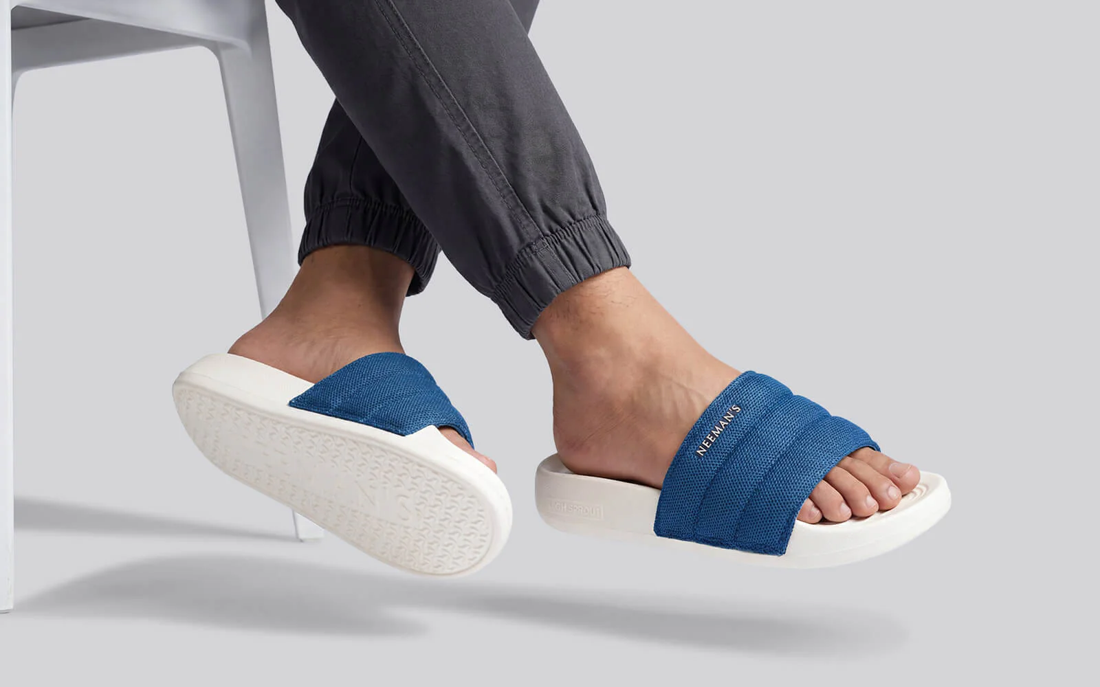High Sprout Soother Slides For Men : Blue - Image 7