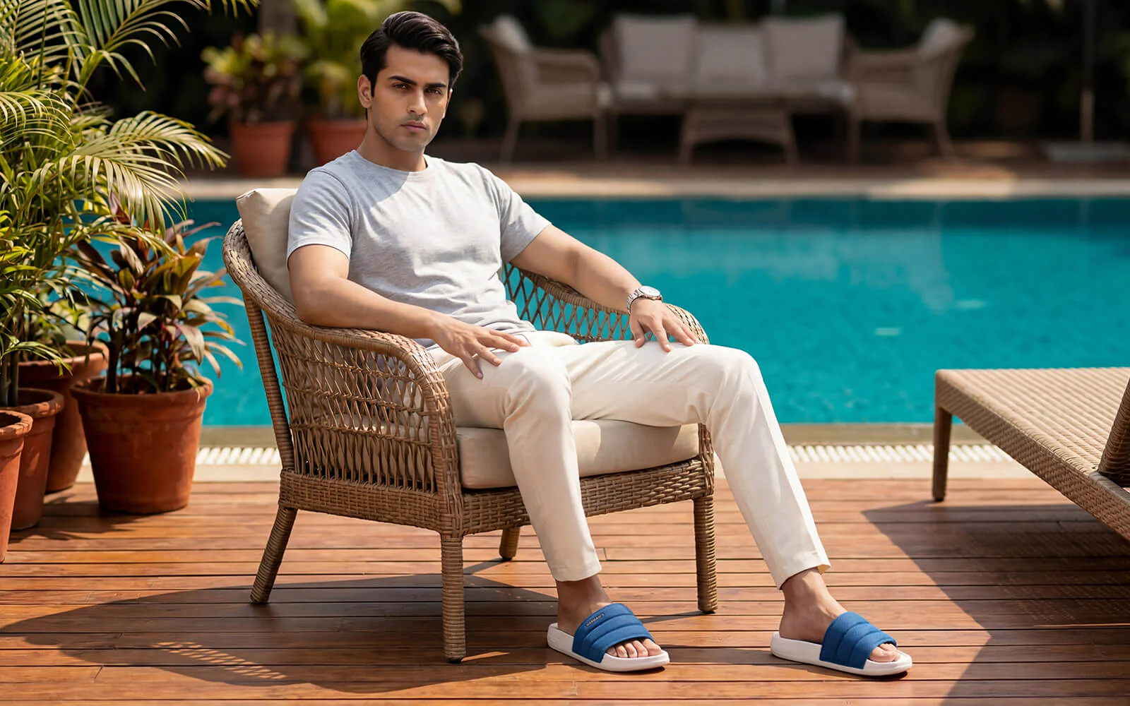 High Sprout Soother Slides For Men : Blue - Image 8