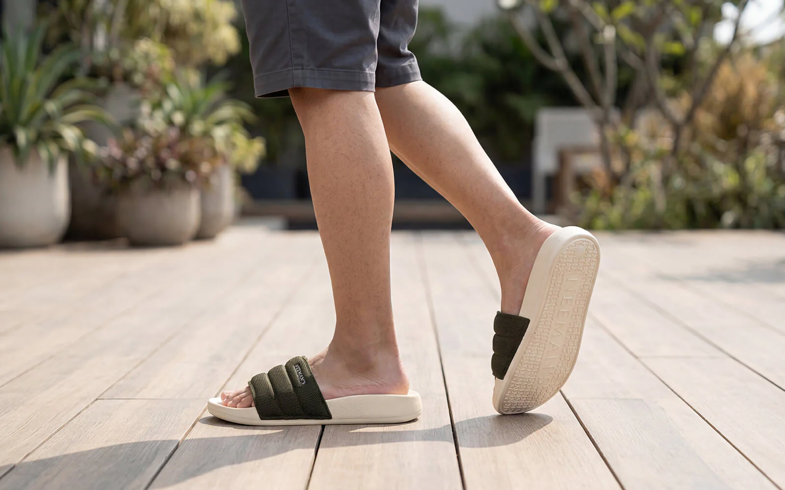 High Sprout Soother Slides For Men : Olive - Image 8