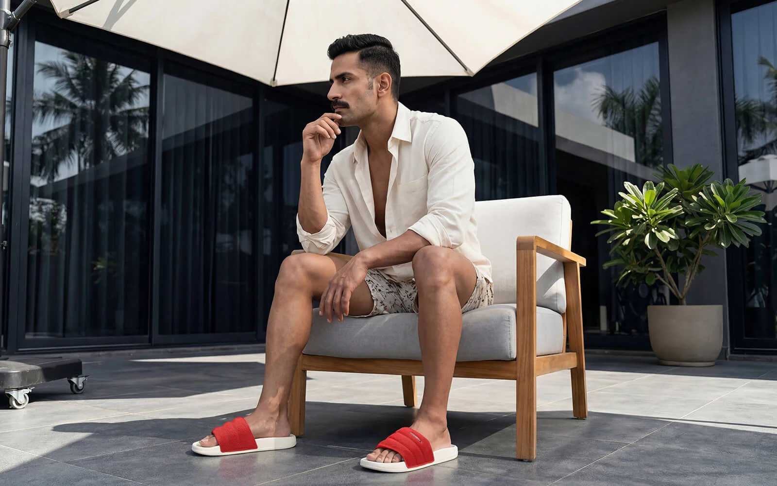 High Sprout Soother Slides For Men : Red - Image 7
