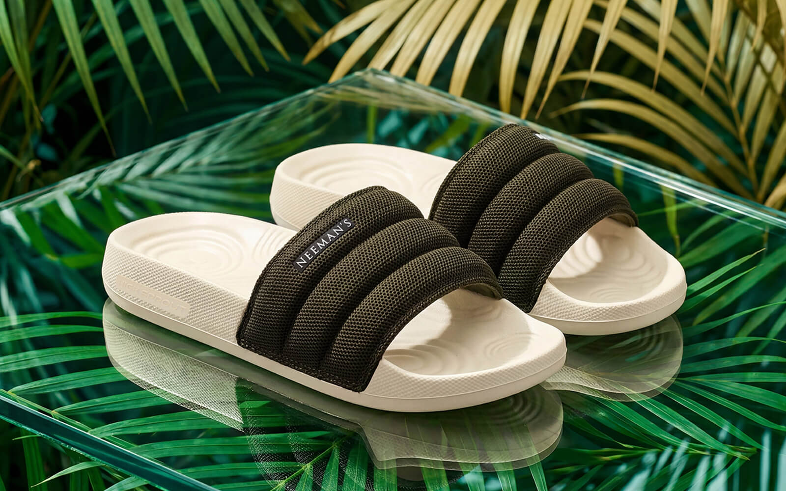 High Sprout Soother Slides For Women : Olive - Image 2