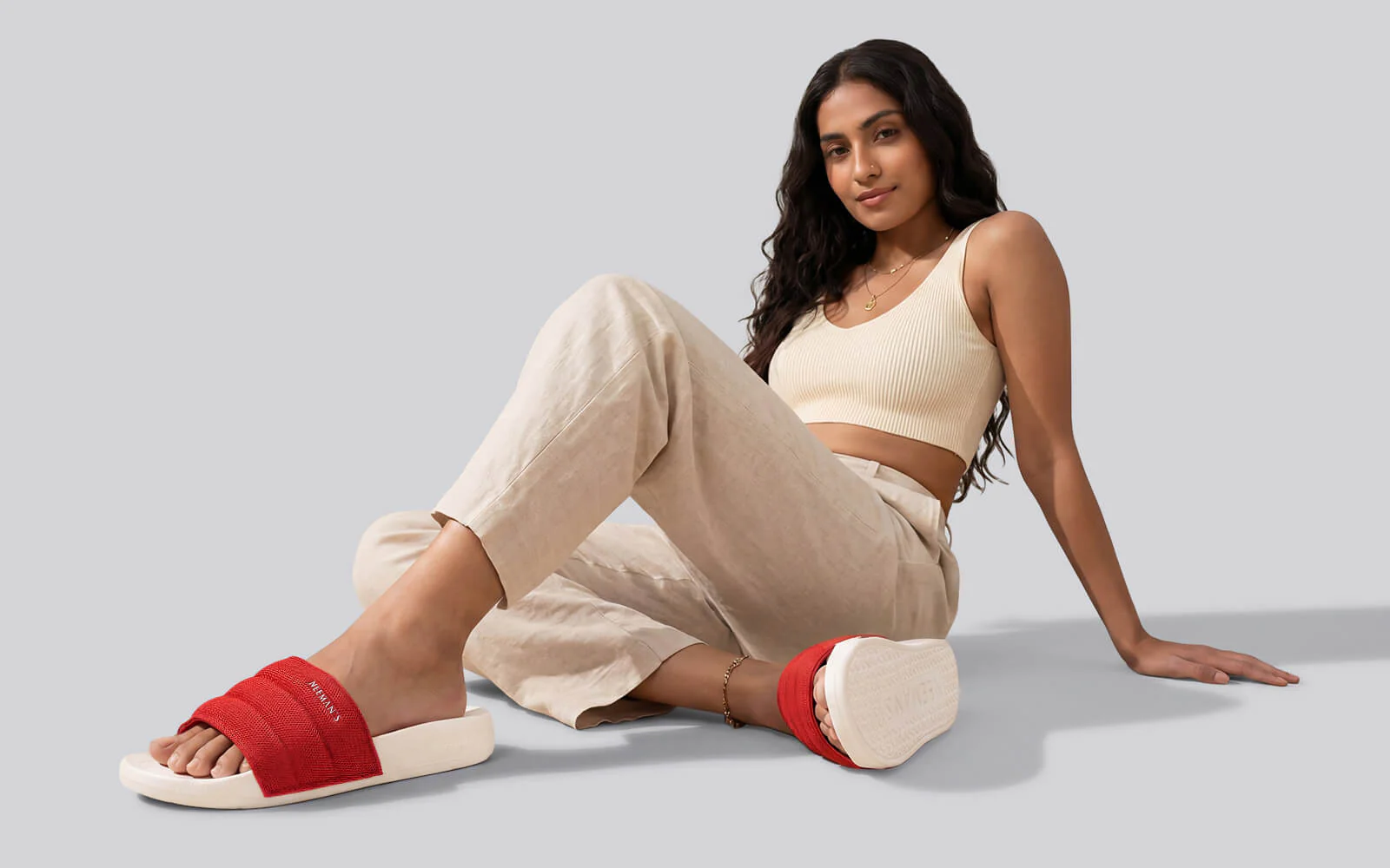High Sprout Soother Slides For Women : Red - Image 8