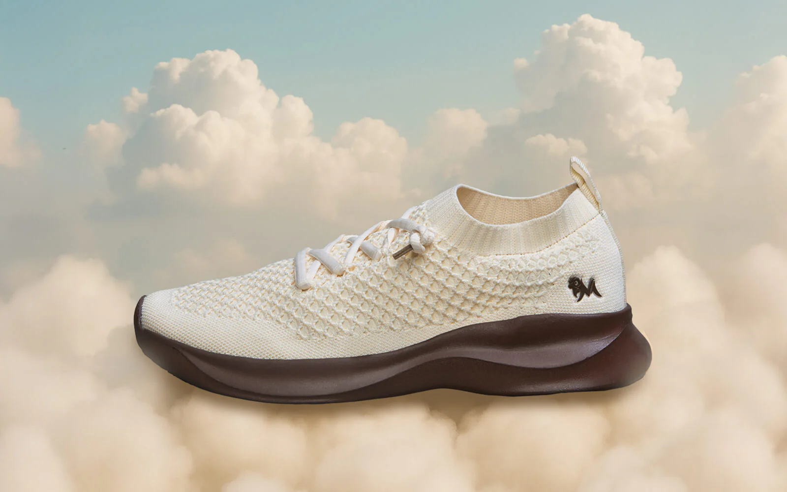Knit Gliders For Women : Ivory Brown - Image 8