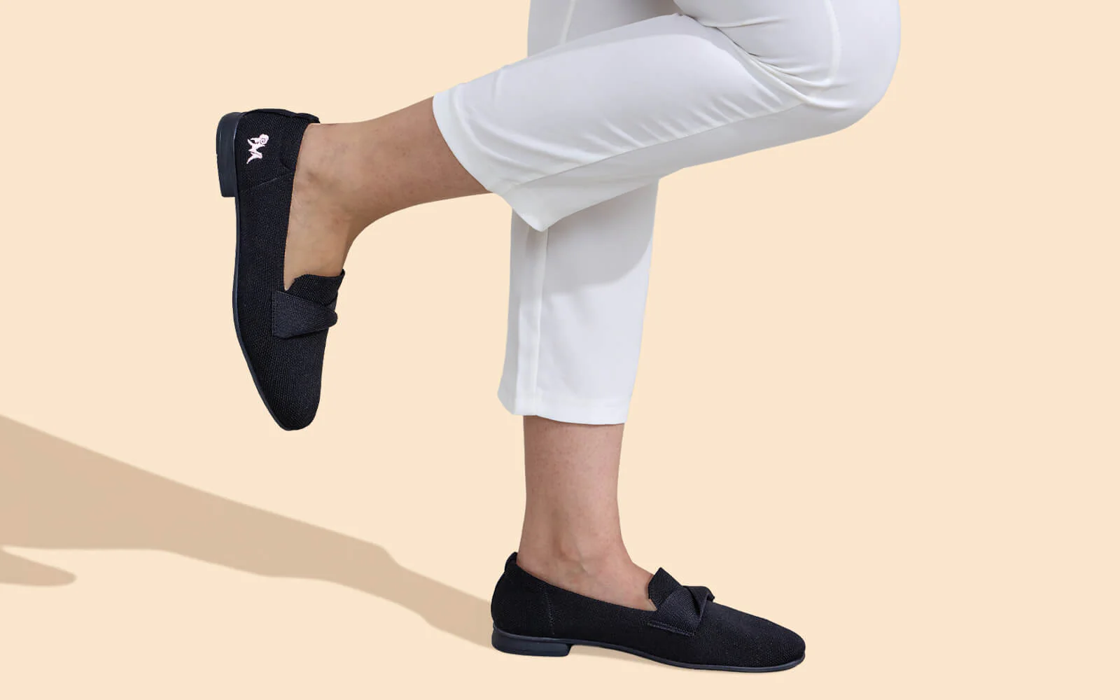 Knit Grace Loafers For Women : Black - Image 7