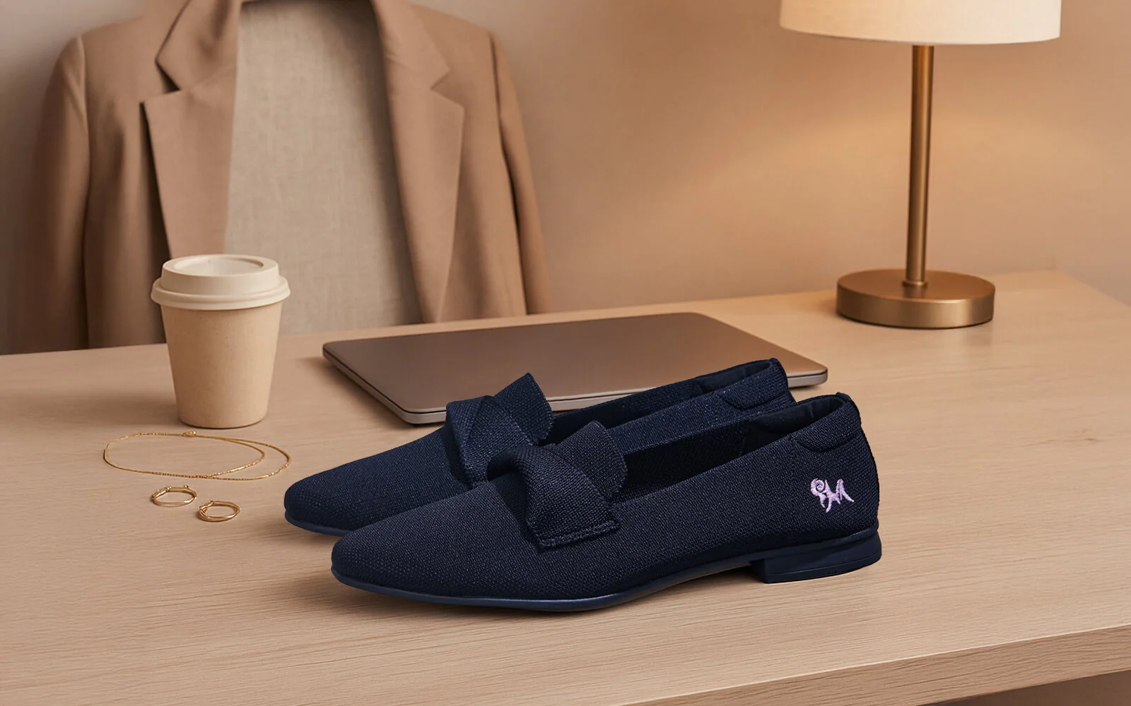 Knit Grace Loafers For Women : Black - Image 9