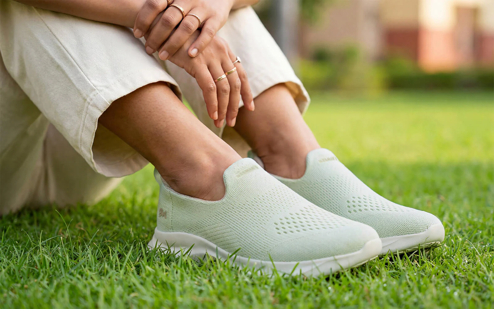 Knit Lite Slip Ons For Women : Light Green - Image 7
