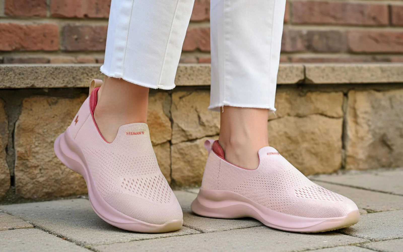 Knit Lite Slip Ons For Women : Light Pink - Image 7