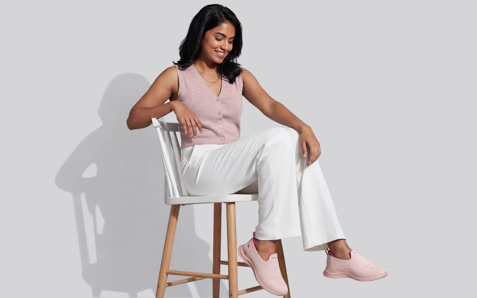 Knit Lite Slip Ons For Women : Light Pink - Image 8
