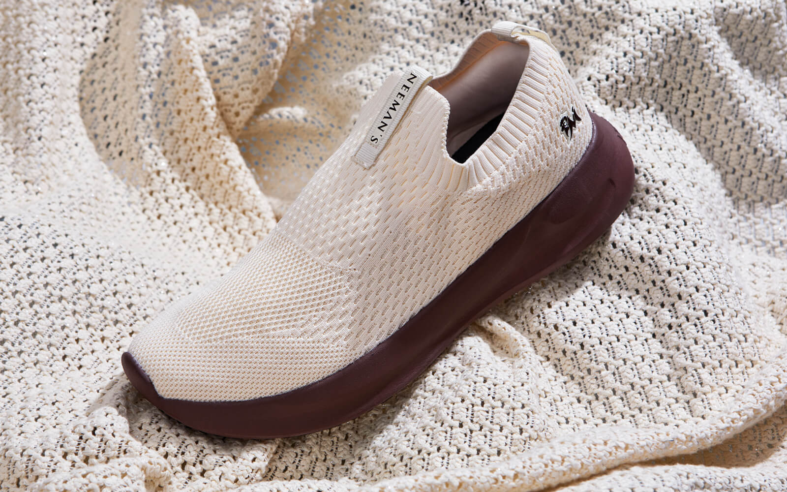 Knit Trainers For Men : Ivory Brown - Image 10