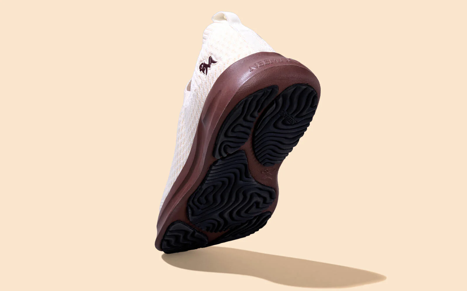 Knit Trainers For Men : Ivory Brown - Image 4