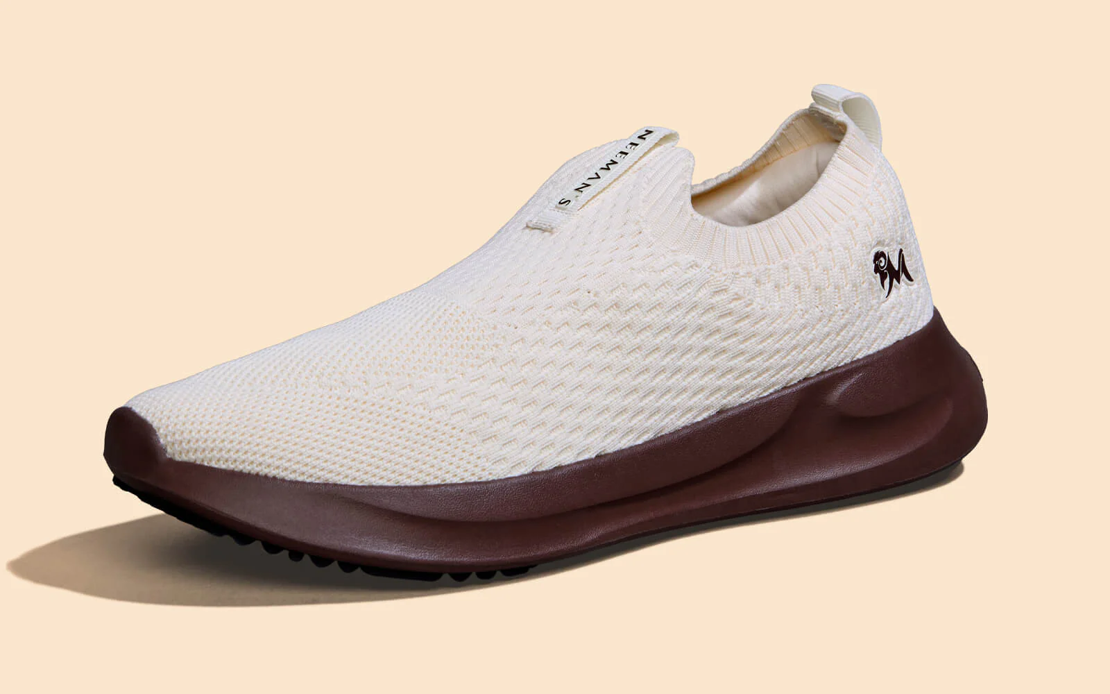 Knit Trainers For Men : Ivory Brown - Image 5