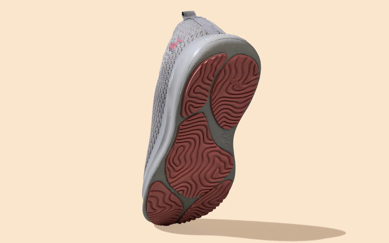 Knit Trainers For Women : Grey-Pink - Image 4
