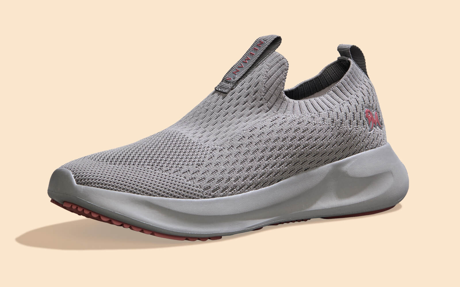 Knit Trainers For Women : Grey-Pink - Image 5