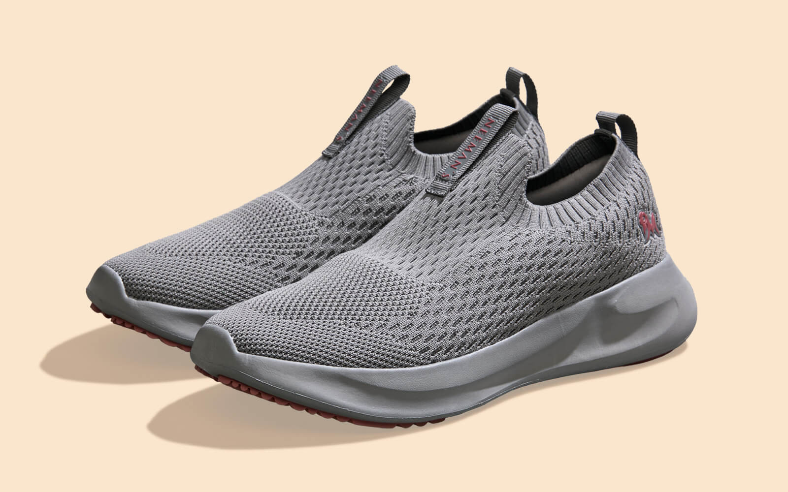Knit Trainers For Women : Grey-Pink - Image 7