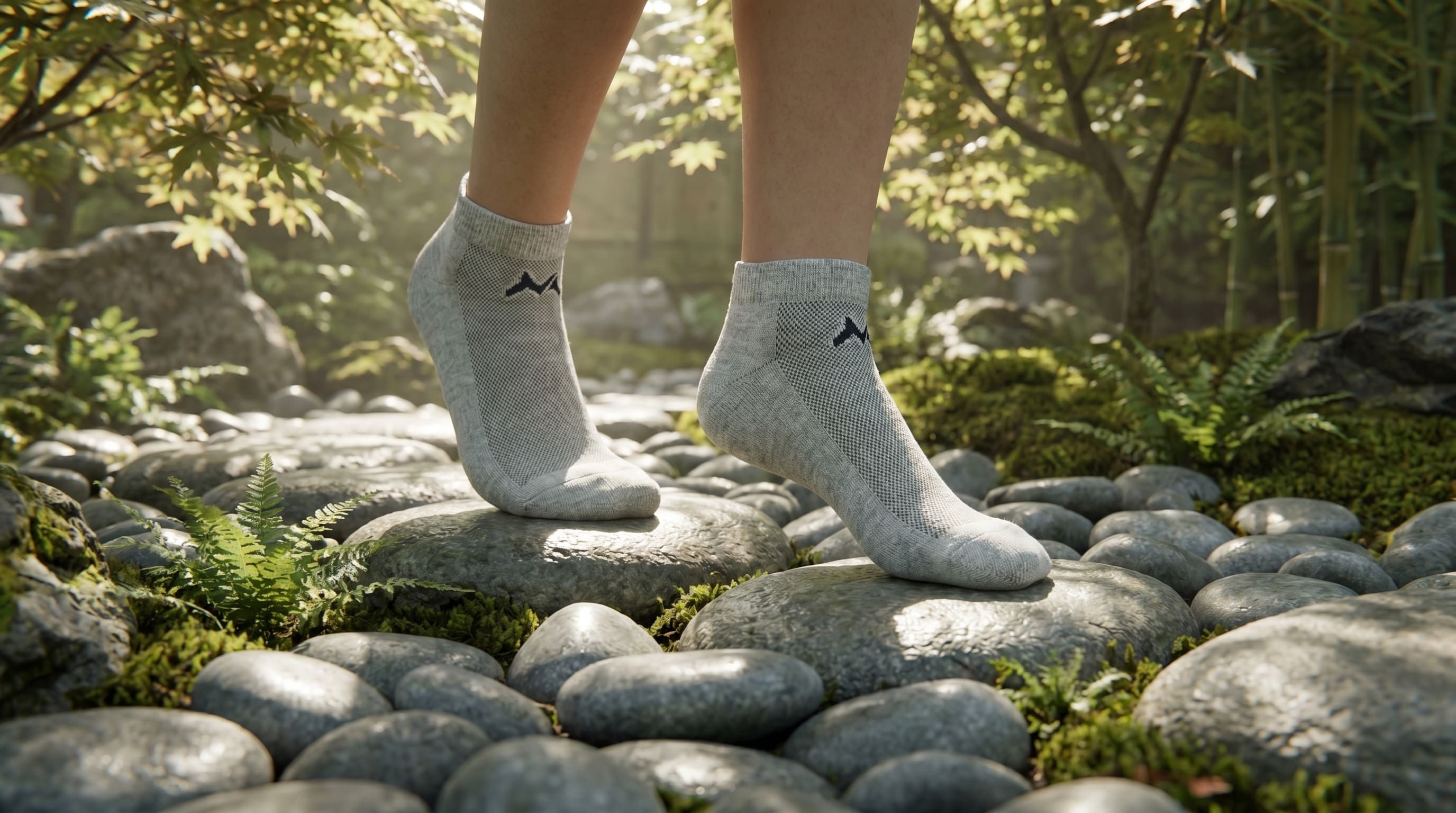 Low-Cut Ankle Socks : Grey White Olive (Pack of 3) - Image 3