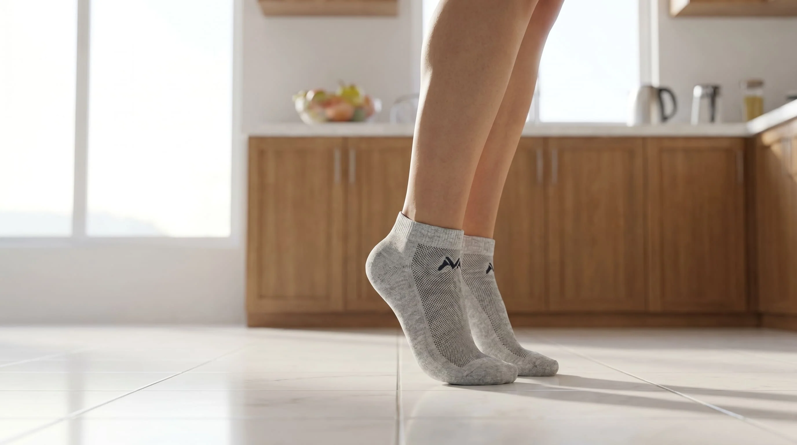 Low-Cut Ankle Socks : Grey White Olive (Pack of 3) - Image 4