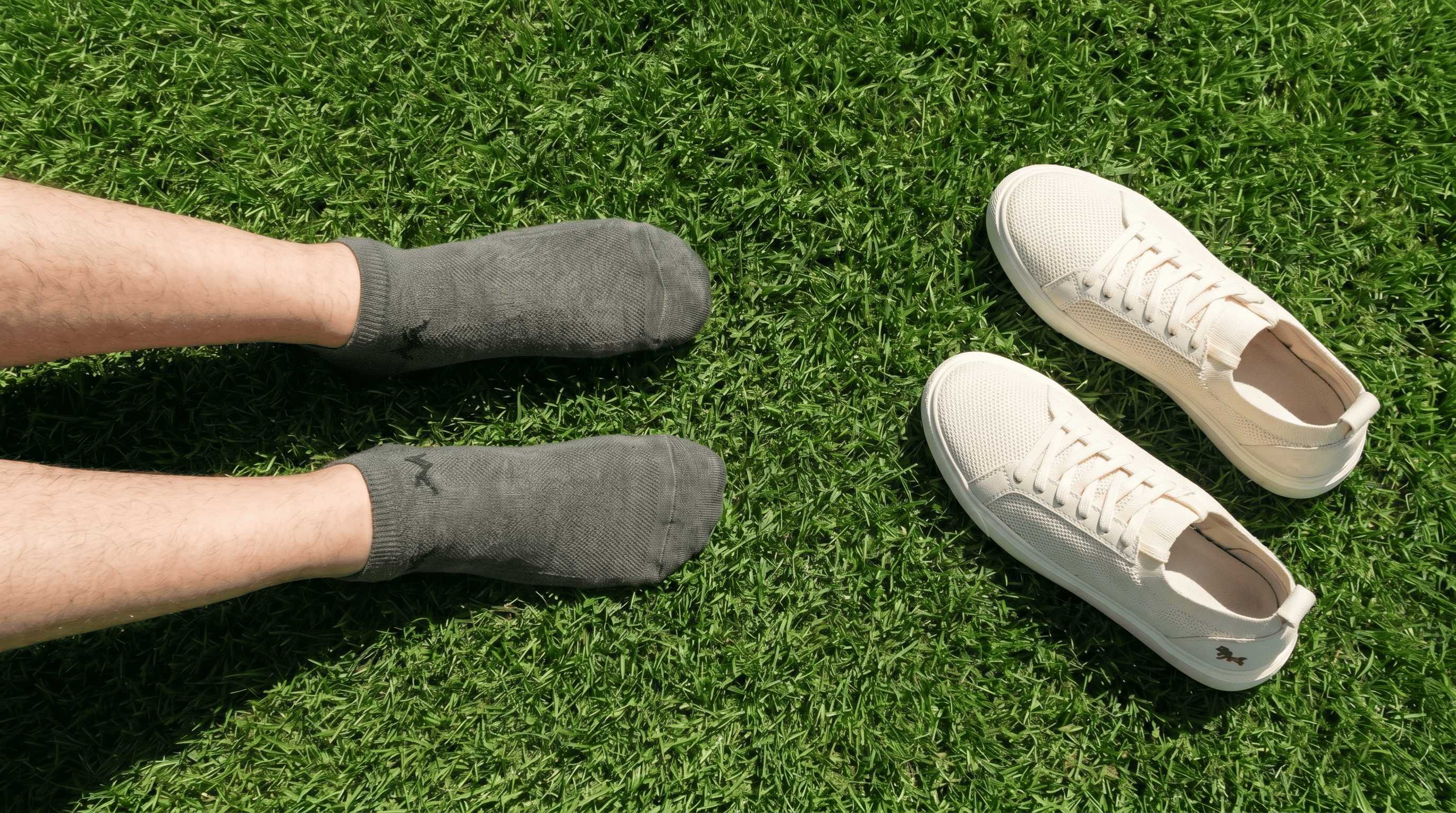 Low-Cut Ankle Socks : Grey White Olive (Pack of 3) - Image 6