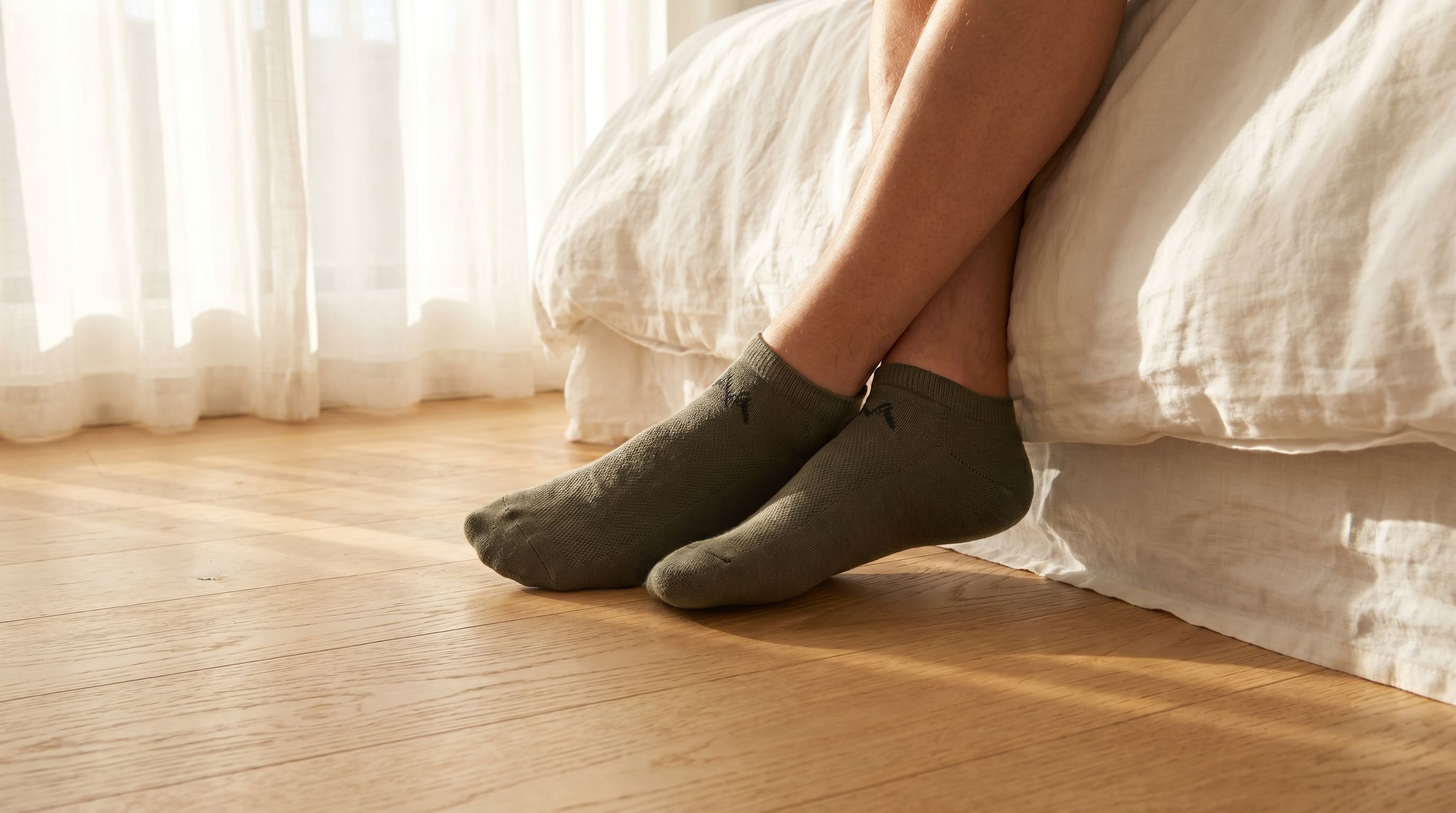 Low-Cut Ankle Socks : Grey White Olive (Pack of 3) - Image 7
