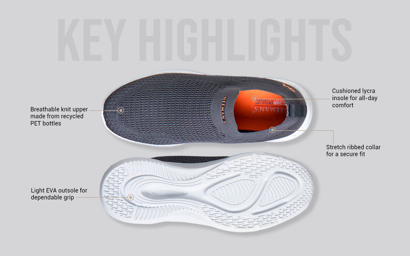 Max Cushy Slip Ons : Grey - Image 4