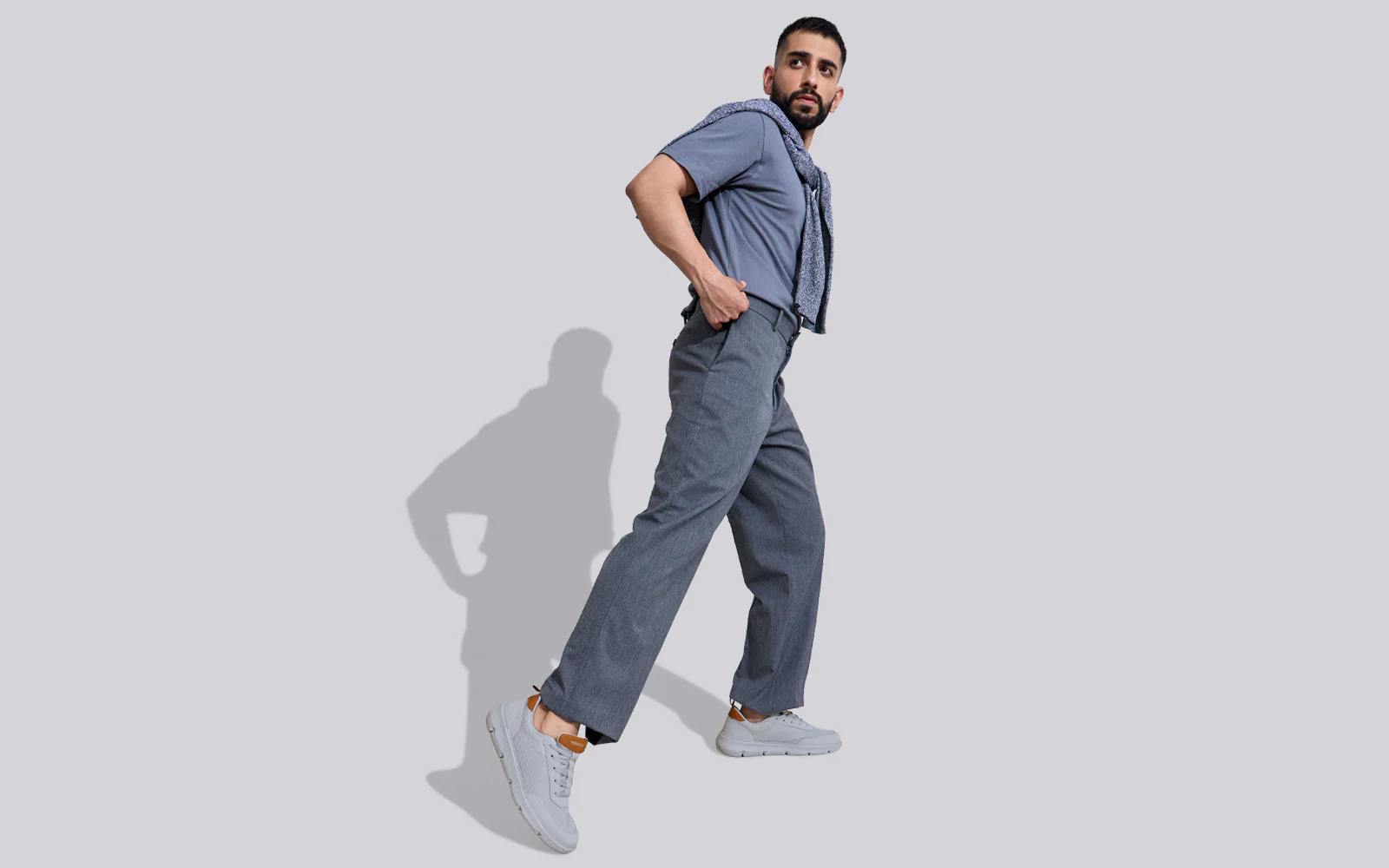 Melange Dress Sneakers : Grey - Image 8