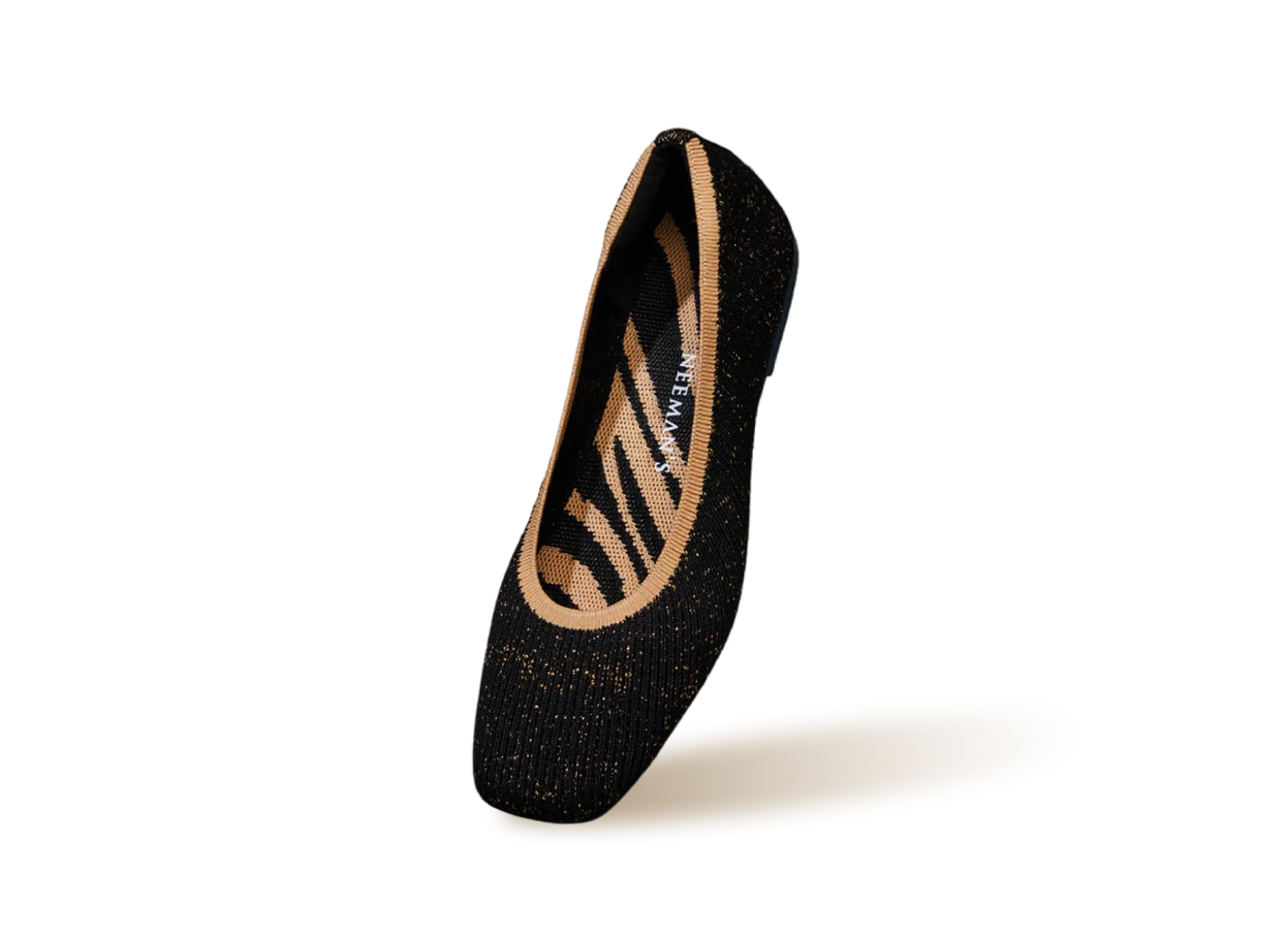 Metallic Square Flats : Black-Gold - Image 12