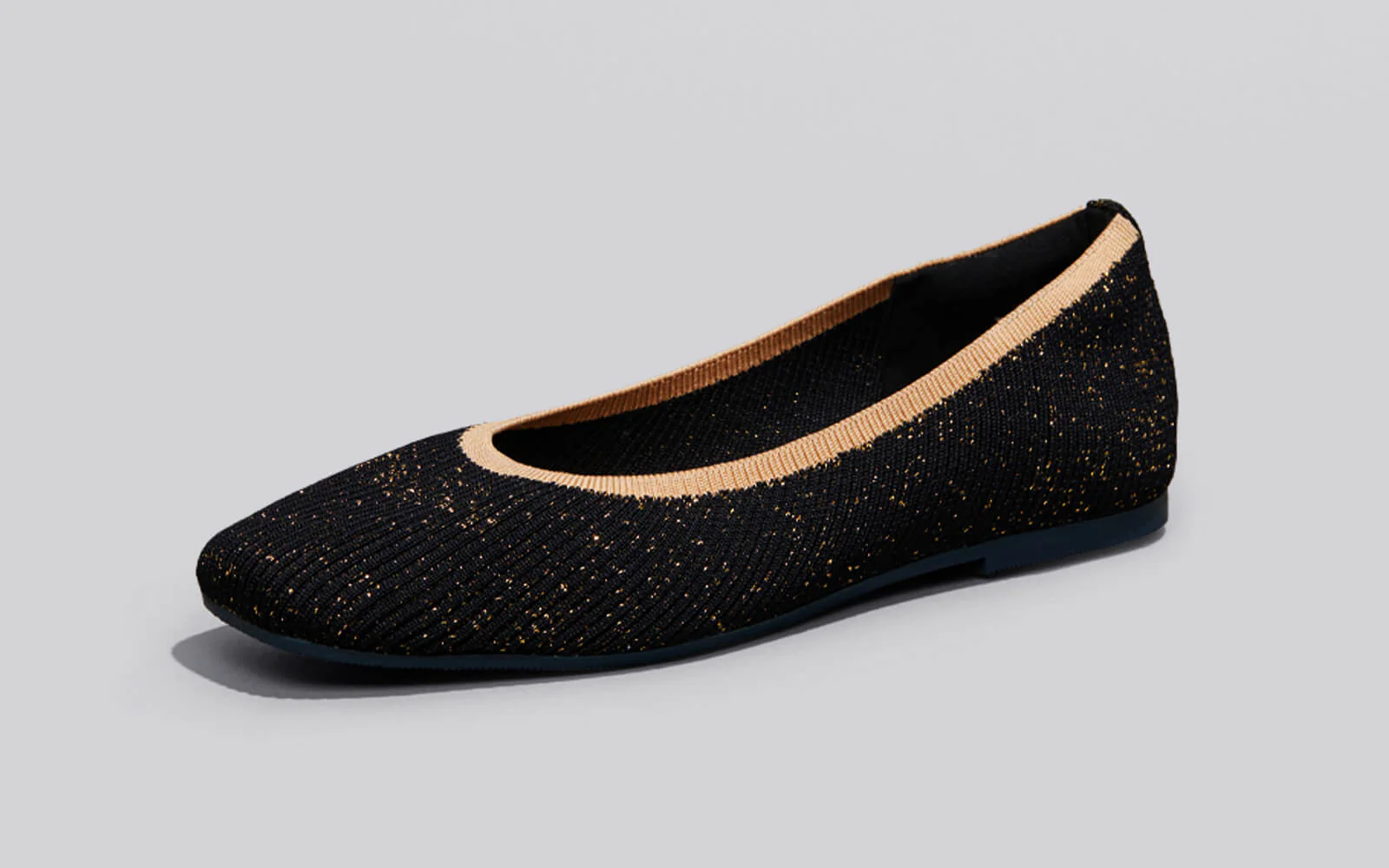 Metallic Square Flats : Black-Gold - Image 4
