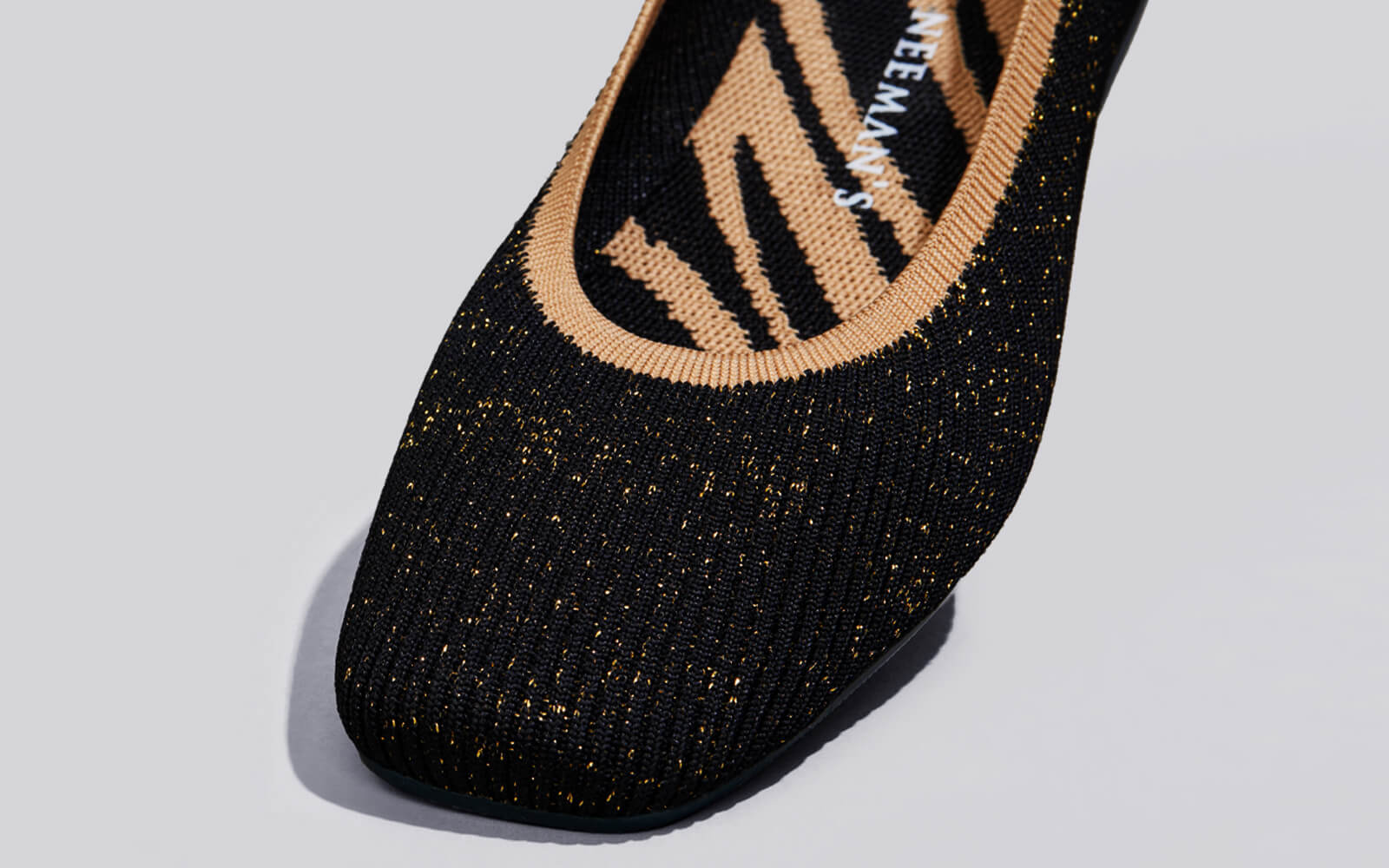 Metallic Square Flats : Black-Gold - Image 8