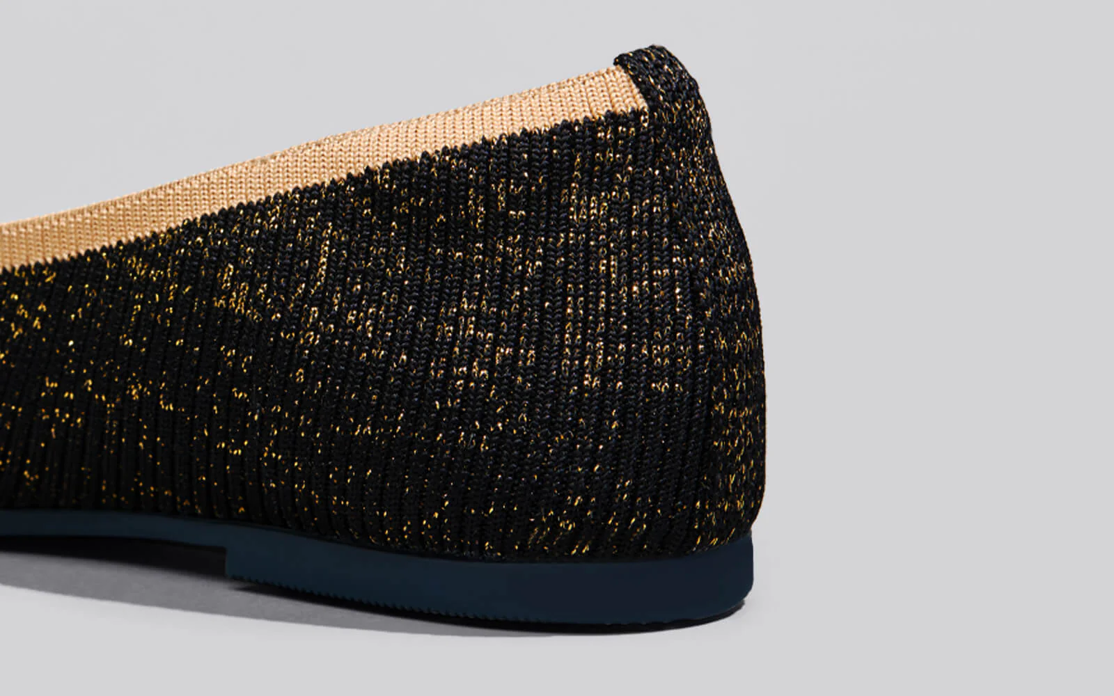 Metallic Square Flats : Black-Gold - Image 9