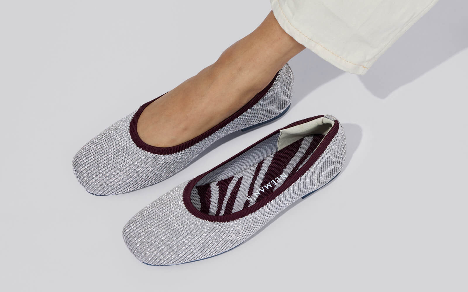 Metallic Square Flats : Grey-Silver - Image 10