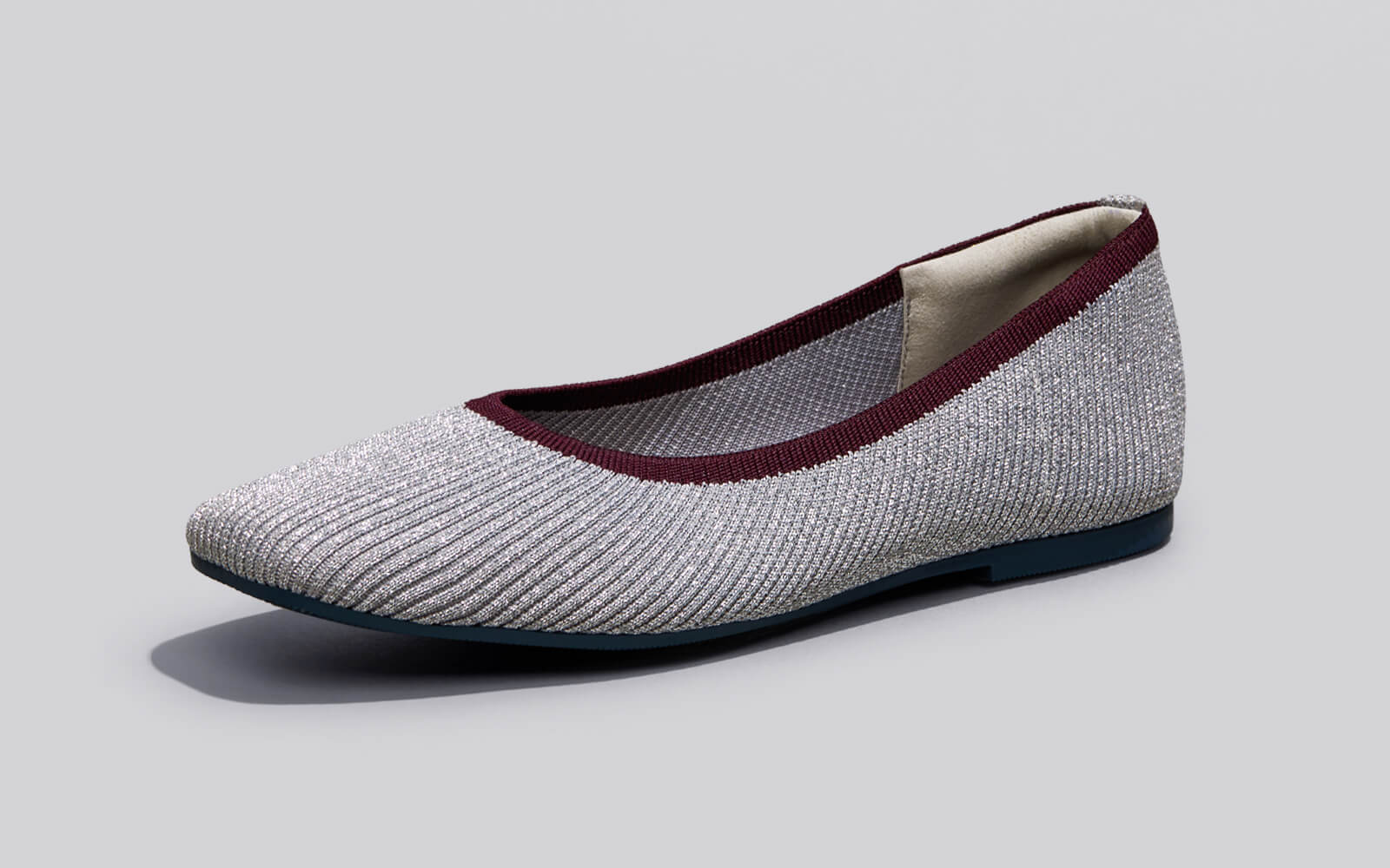 Metallic Square Flats : Grey-Silver - Image 4