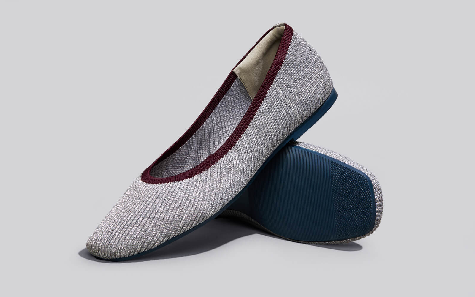 Metallic Square Flats : Grey-Silver - Image 6